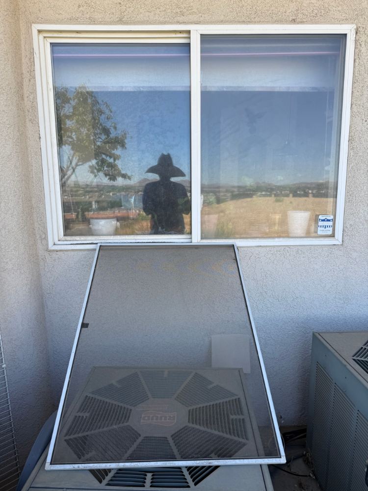 Window screen re-meshed in all weather mesh, ready to go back in at a Spring Valley Lake home