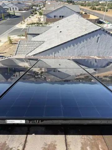 Washed solar panel in Apple Valley after the cleanout