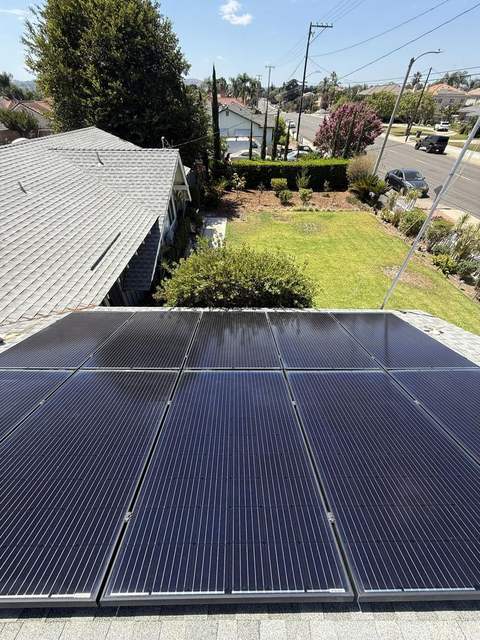 Solar array after a purified water wash