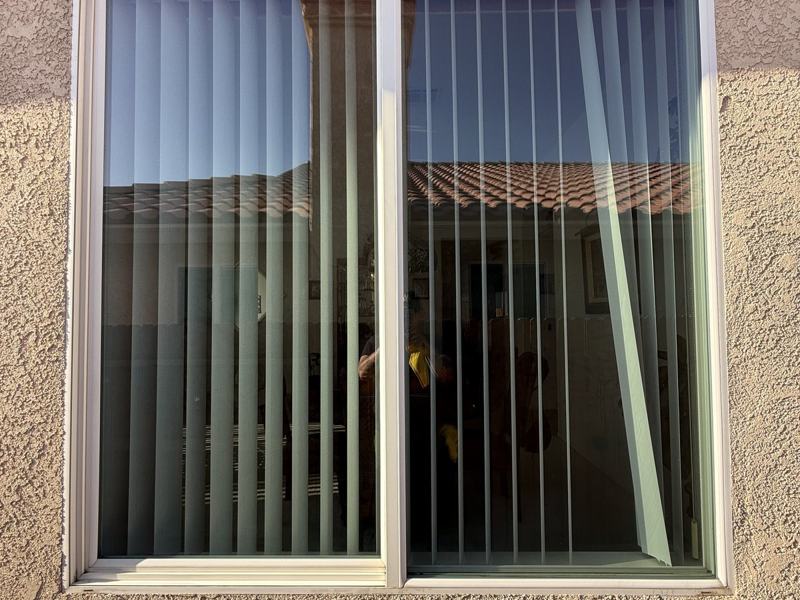 Sliding glass door, clear after cleaning